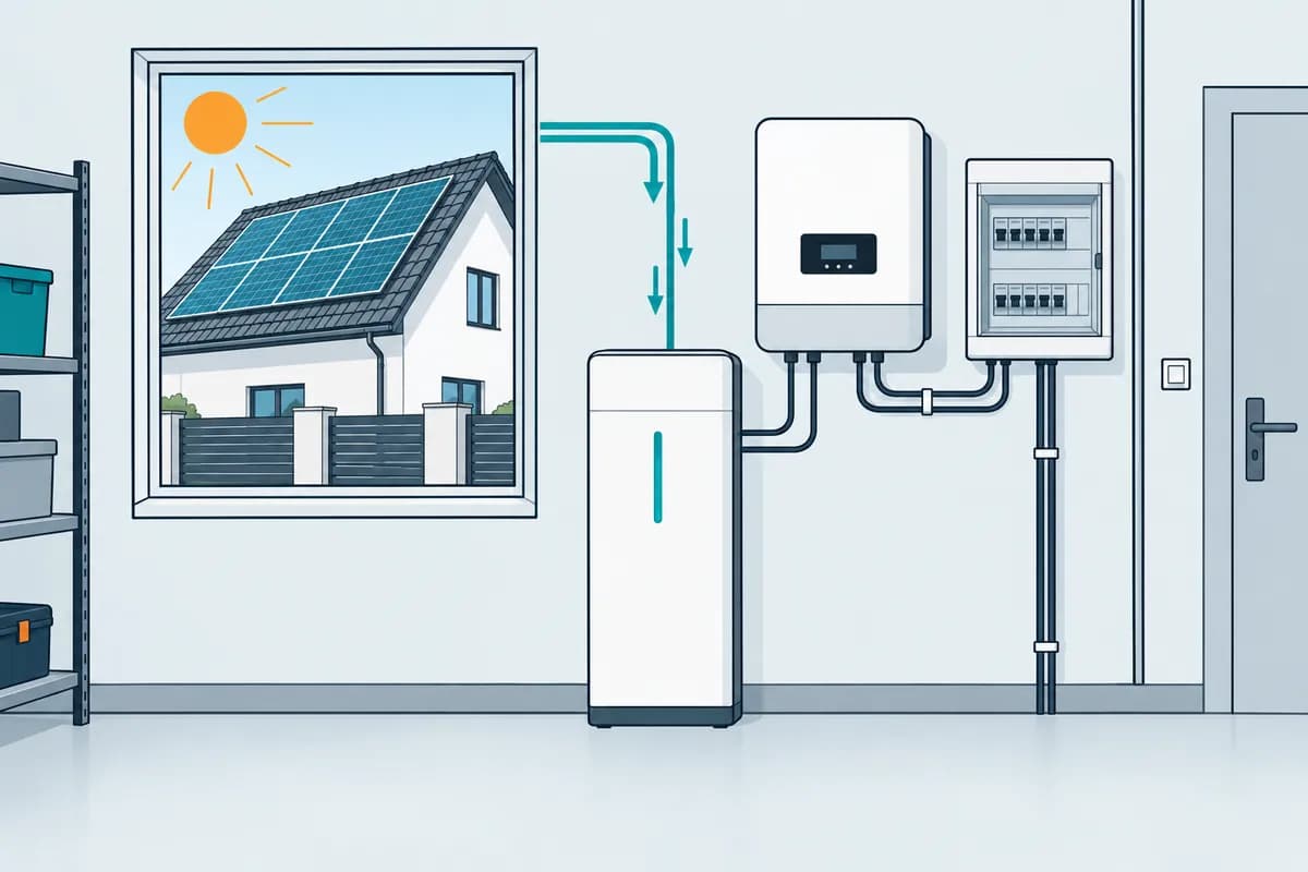 Ilustracja: domowy magazyn energii przy instalacji fotowoltaicznej