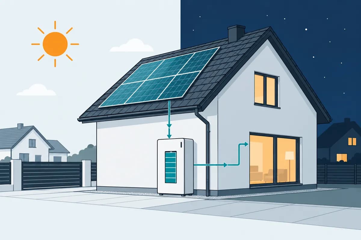 Ilustracja do poradnika: Magazyn energii do fotowoltaiki: kiedy ma sens i jakie są zasady